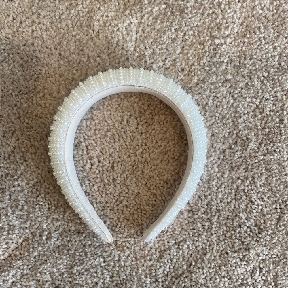 White Beaded Headband | Pearl Headband | Bridal